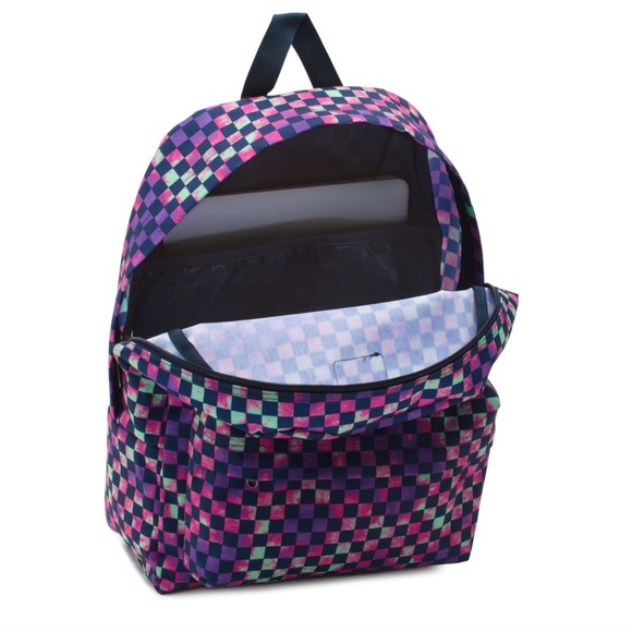 OLD SKOOL CHECKERBOARD BACKPACK Violet School Bag - Picture 4 of 7